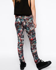 Floral Print Jeans