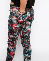 Floral Print Jeans
