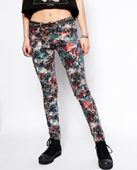 Floral Print Jeans